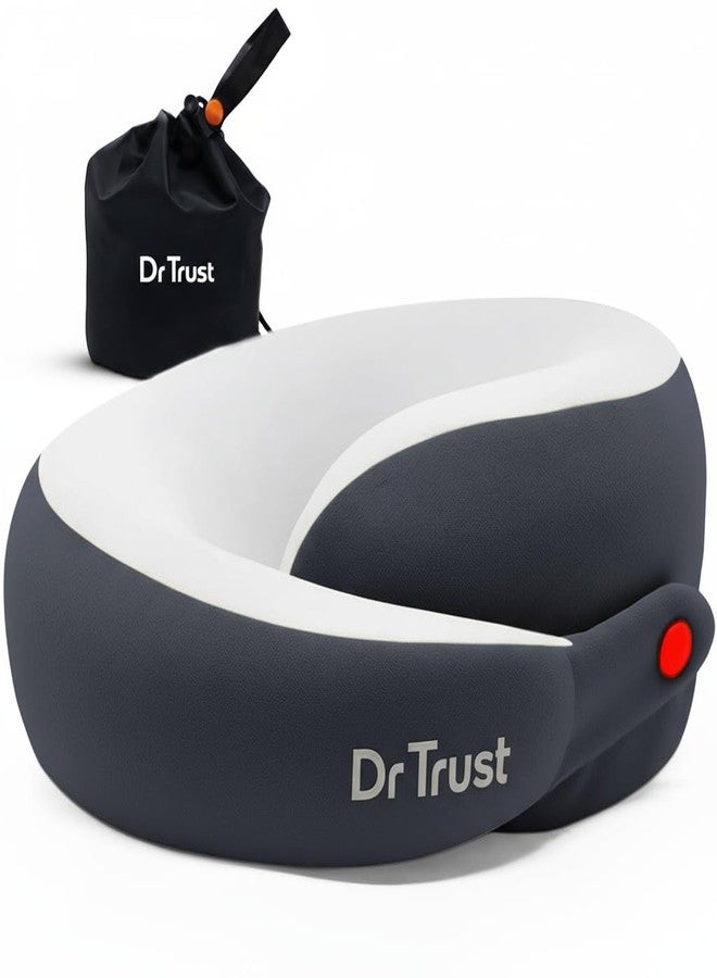 دي آر تراست وسادة رقبة للسفر من دكتور ترست يو إس إيه لتخفيف آلام الرقبة | وسادة رقبة طبية من إسفنج الذاكرة للطائرة والسيارة والقطار والمكتب | مسند رأس قابل للتعديل مع غطاء مريح وجيد التهوية - Image 1